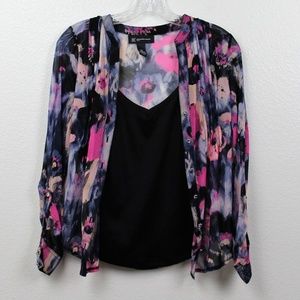 INC Floral career button up top